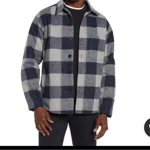 Banana Republic Men's Heritage Shirt Jacket  Plaid Blue Gray Size Large New